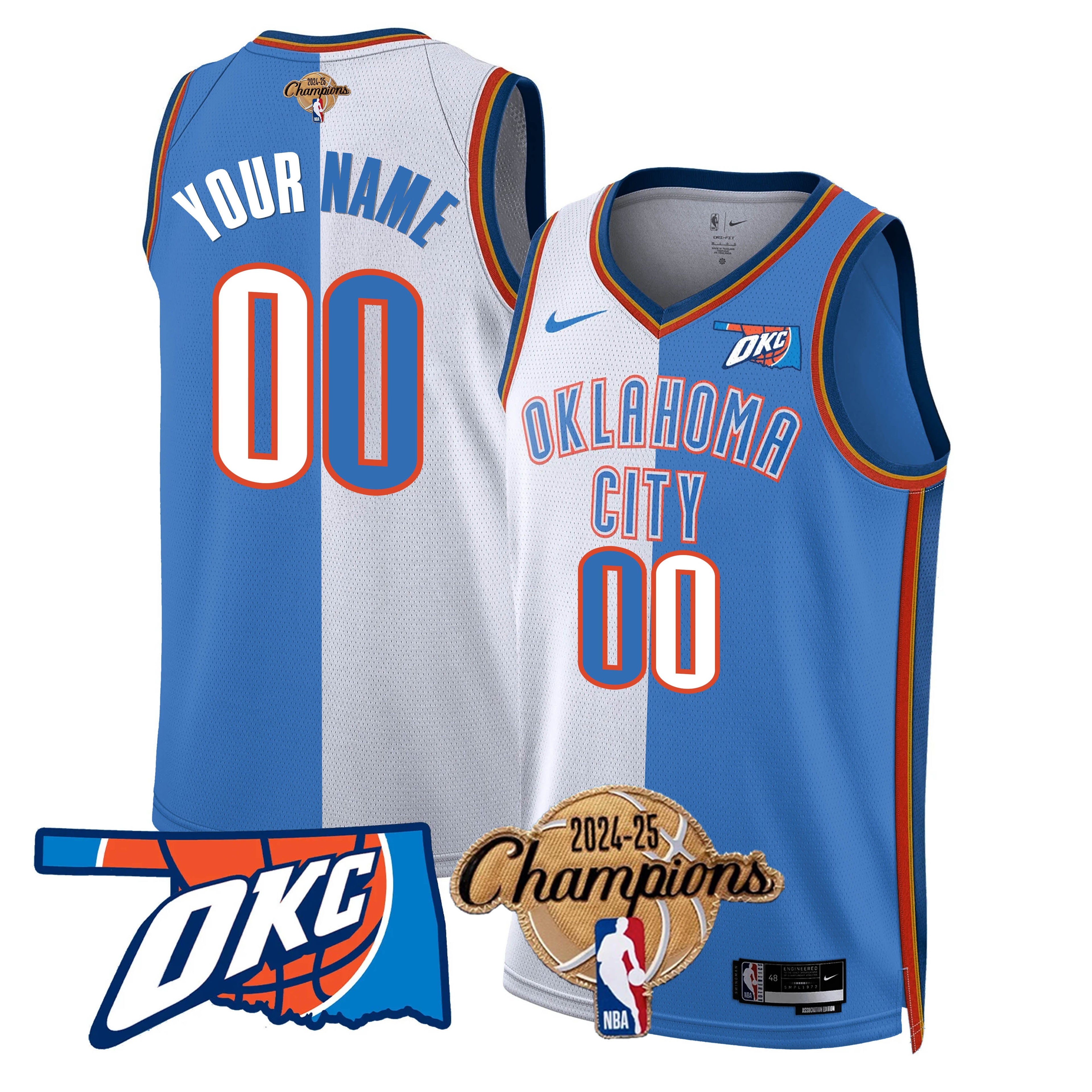 OKC 2024-25 Champions Custom Jersey - Stitched