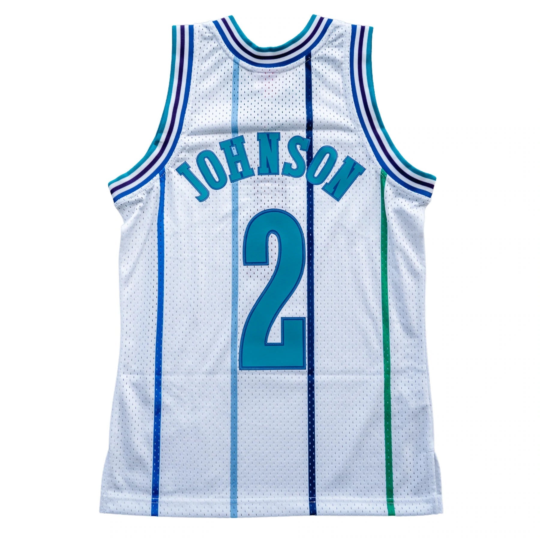 Men's Mitchell & Ness Larry Johnson Charlotte Hornets White 1992-93 Hardwood Classics Swingman Jersey