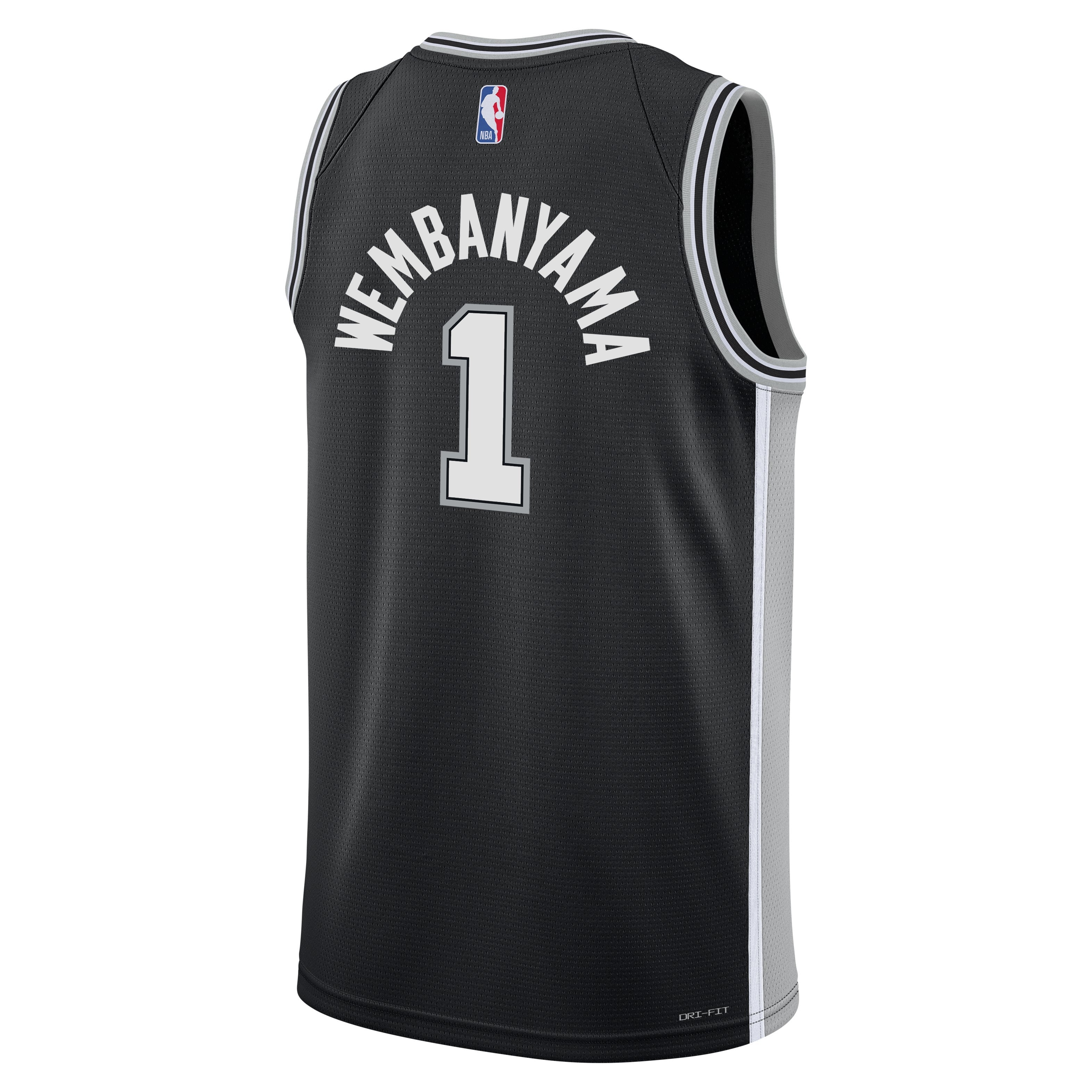 Youth San Antonio Spurs Victor Wembanyama Nike Black Swingman Icon Jersey