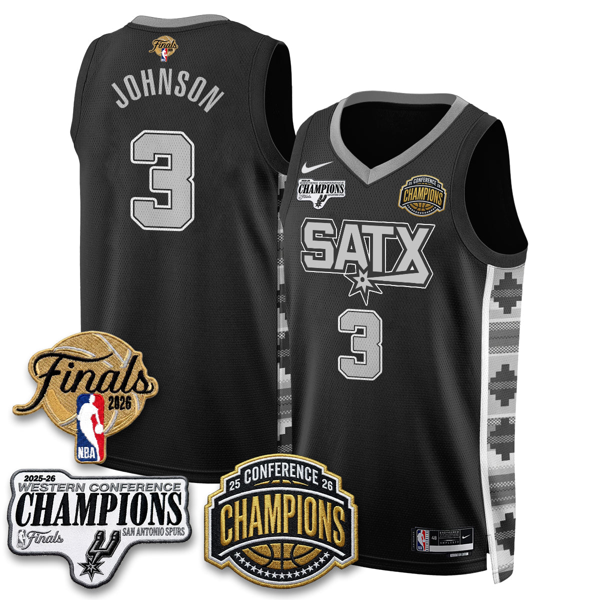 SAS 2026 NBA Western Conference Champions Vapor Jersey - Stitched