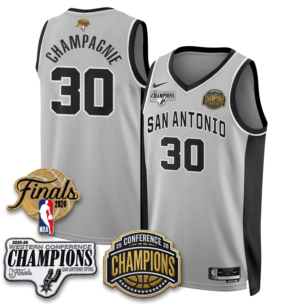 SAS 2026 NBA Western Conference Champions Vapor Jersey - Stitched