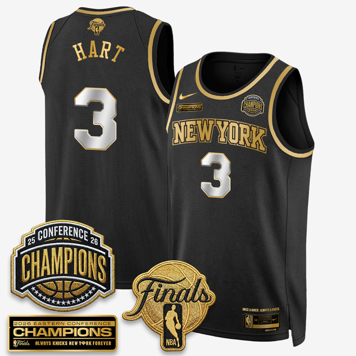 NYK 2026 NBA Eastern Conference Champions Black Gold Edition Jersey - Stitched