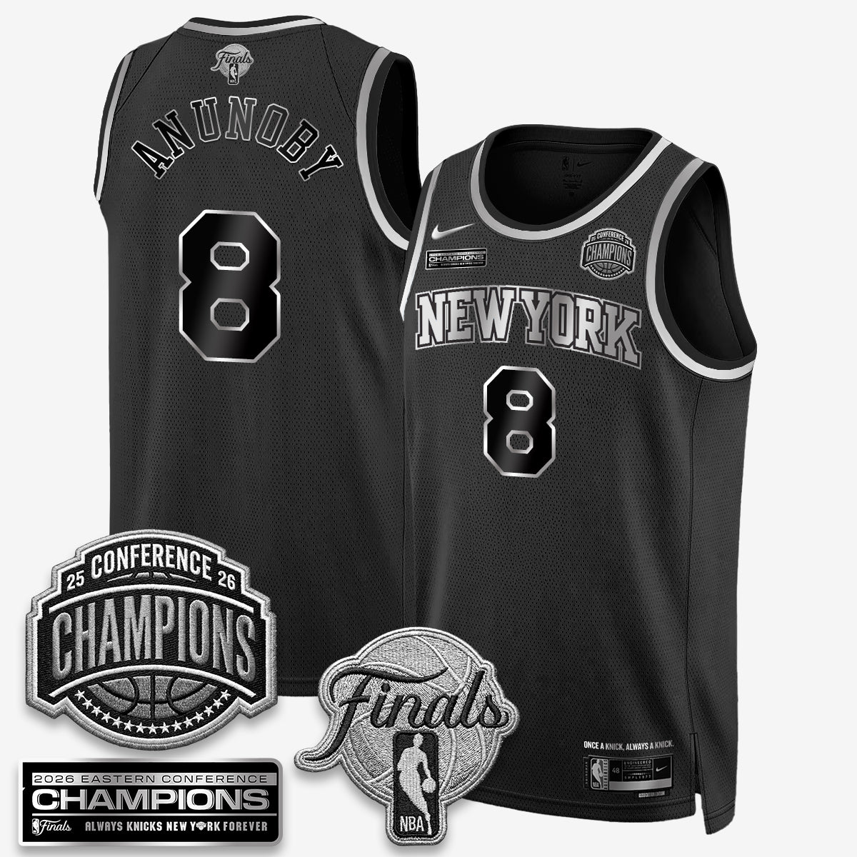 NYK 2026 NBA Eastern Conference Champions Black Gold Edition Jersey - Stitched