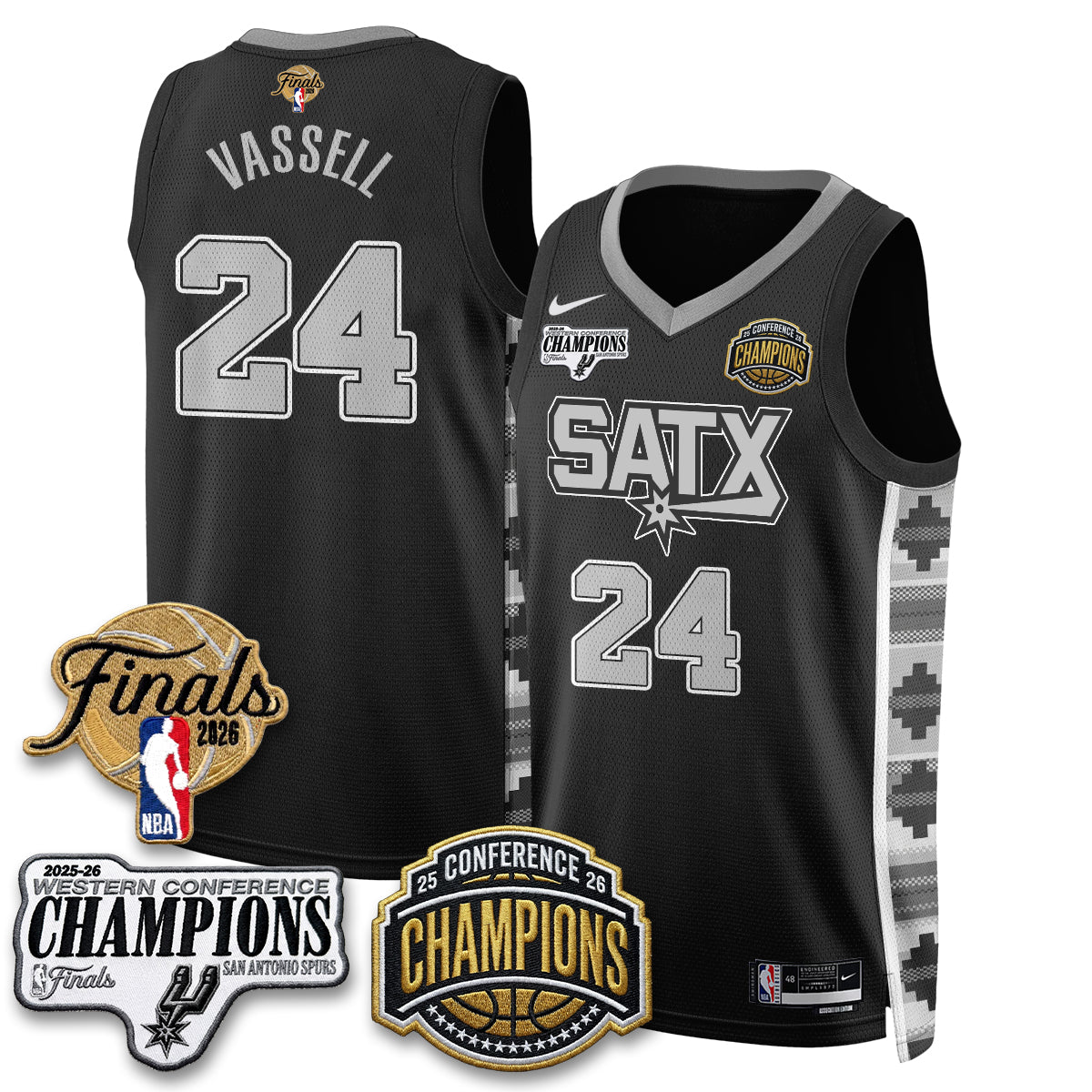 SAS 2026 NBA Western Conference Champions Vapor Jersey - Stitched