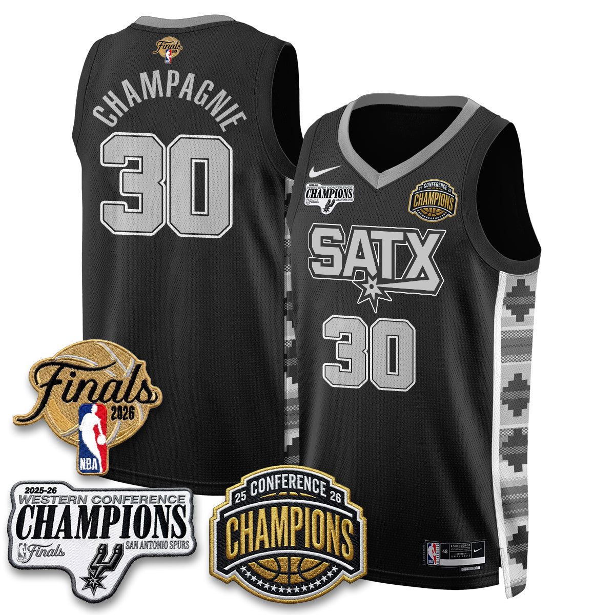 SAS 2026 NBA Western Conference Champions Vapor Jersey - Stitched