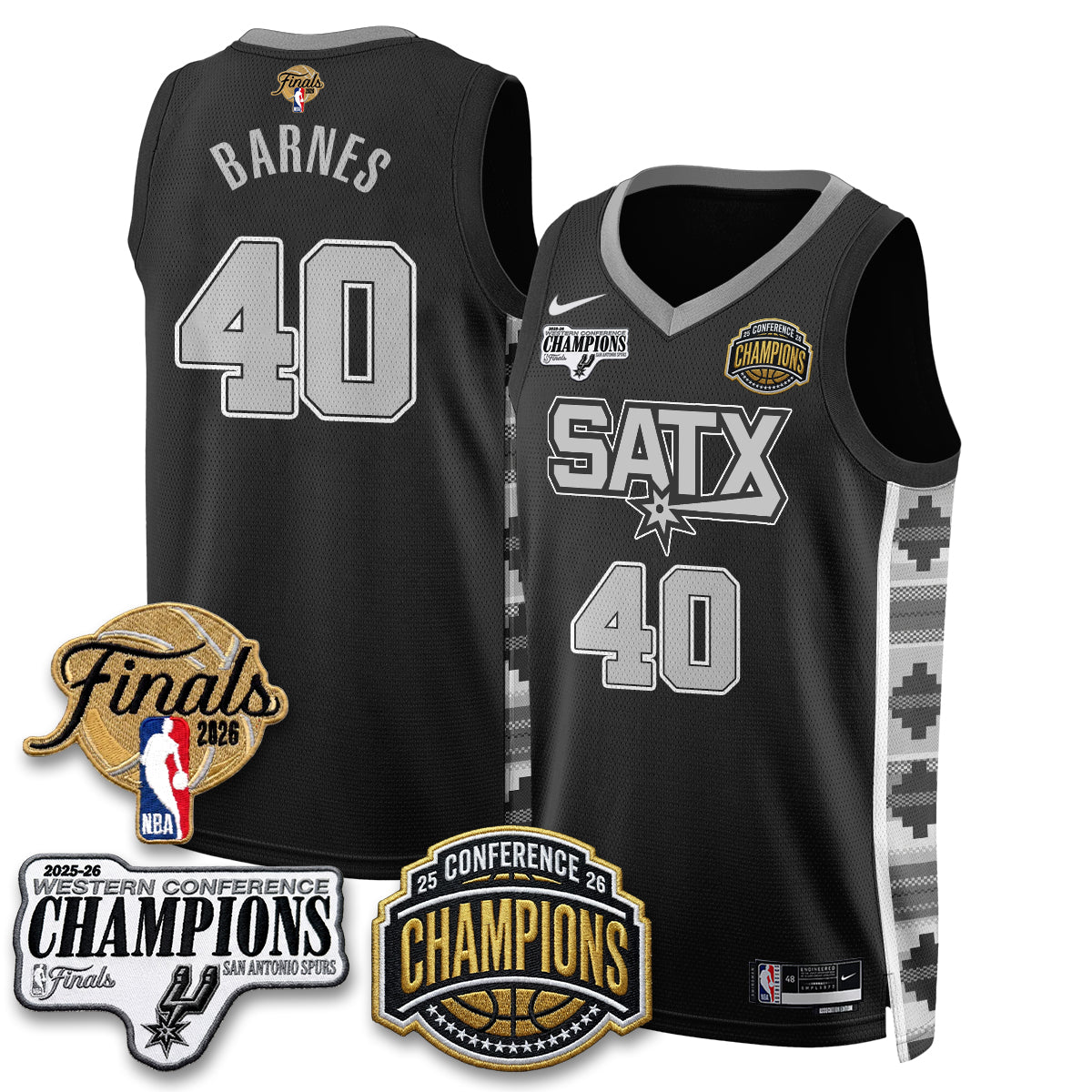 SAS 2026 NBA Western Conference Champions Vapor Jersey - Stitched