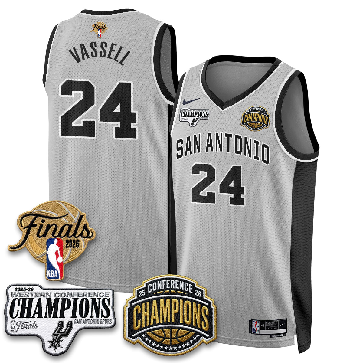 SAS 2026 NBA Western Conference Champions Vapor Jersey - Stitched