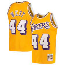 Los Angeles Lakers Jerry West 1971-72 Mitchell & Ness Yellow Basketball Jersey