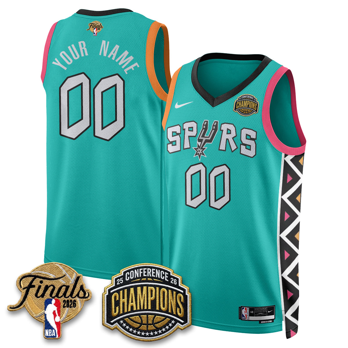 SAS 2026 NBA Western Conference Champions Vapor City Edition Custom Jersey - Stitched