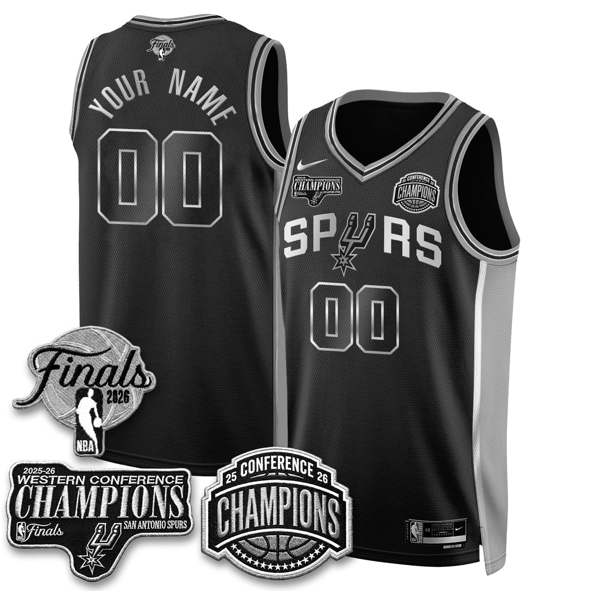 SAS 2026 NBA Western Conference Champions Vapor Special Edition Custom Jersey - Stitched