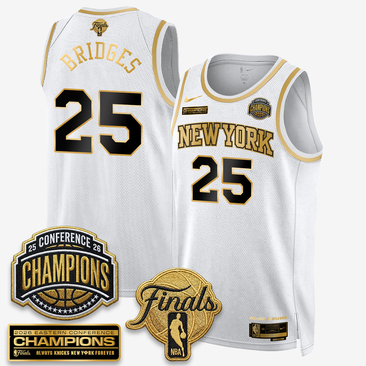 NYK 2026 NBA Eastern Conference Champions Black Gold Edition Jersey - Stitched