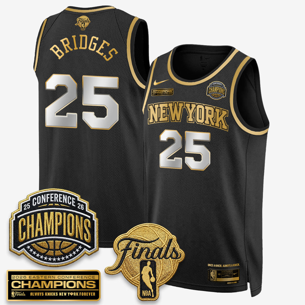NYK 2026 NBA Eastern Conference Champions White Gold Edition Jersey - Stitched