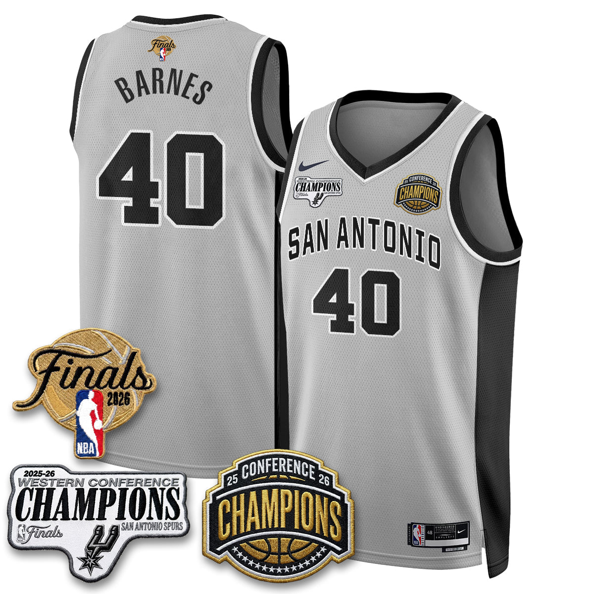 SAS 2026 NBA Western Conference Champions Vapor Jersey - Stitched