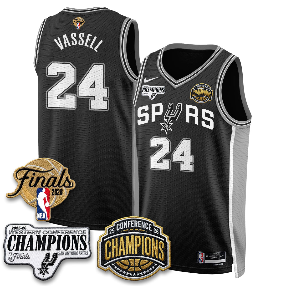 SAS 2026 NBA Western Conference Champions Vapor Jersey - Stitched