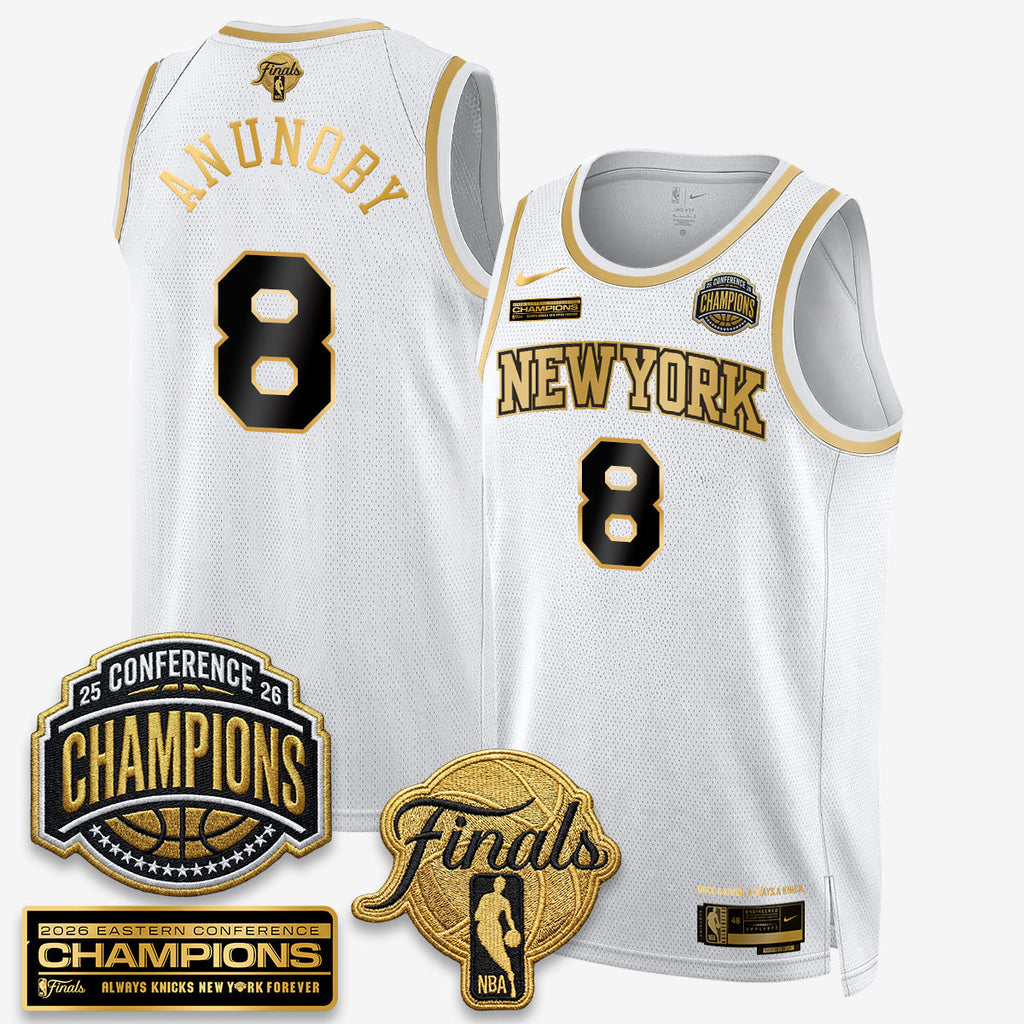 NYK 2026 NBA Eastern Conference Champions White Gold Edition Jersey - Stitched