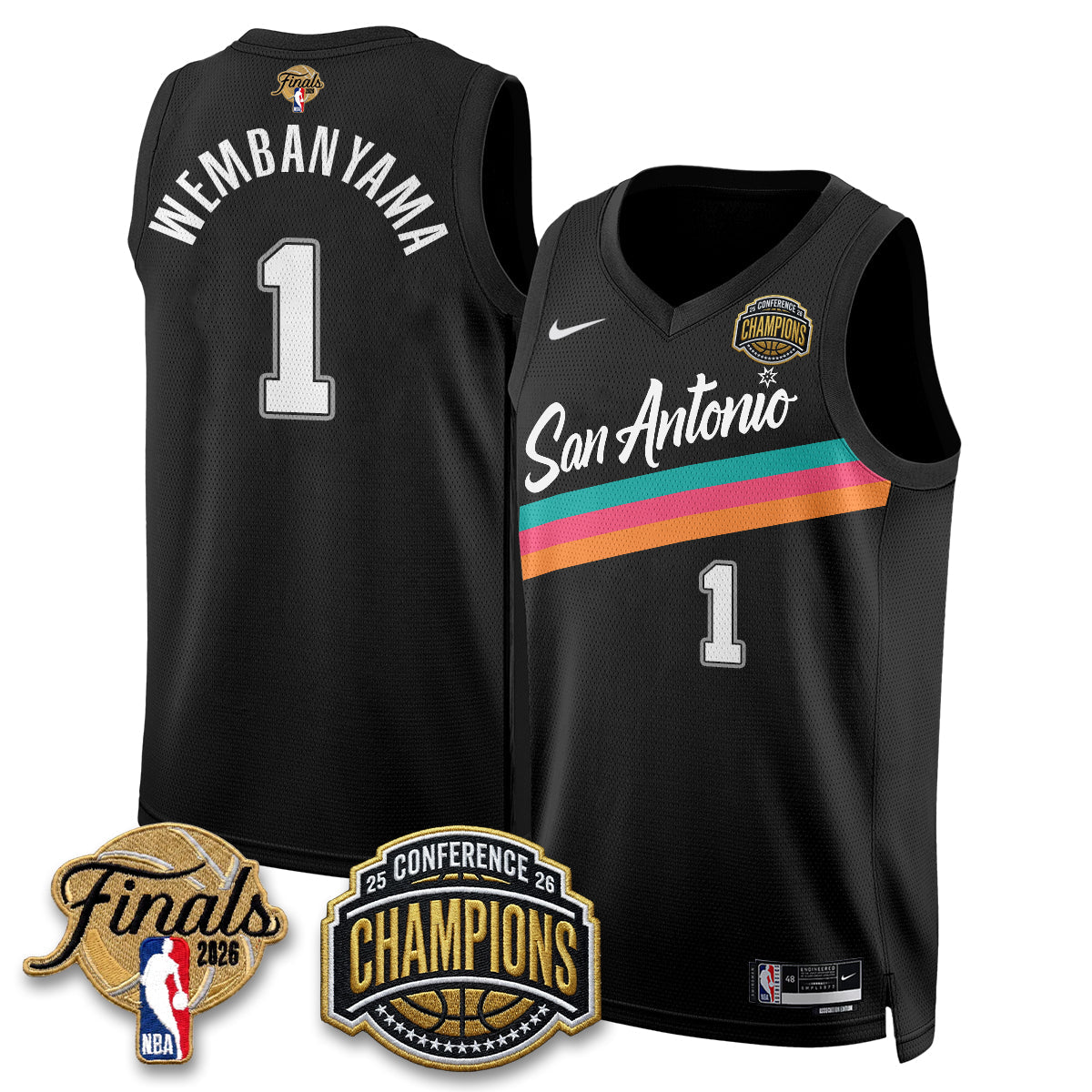 SAS 2026 NBA Western Conference Champions Vapor City 22/23 Edition Jersey - Stitched