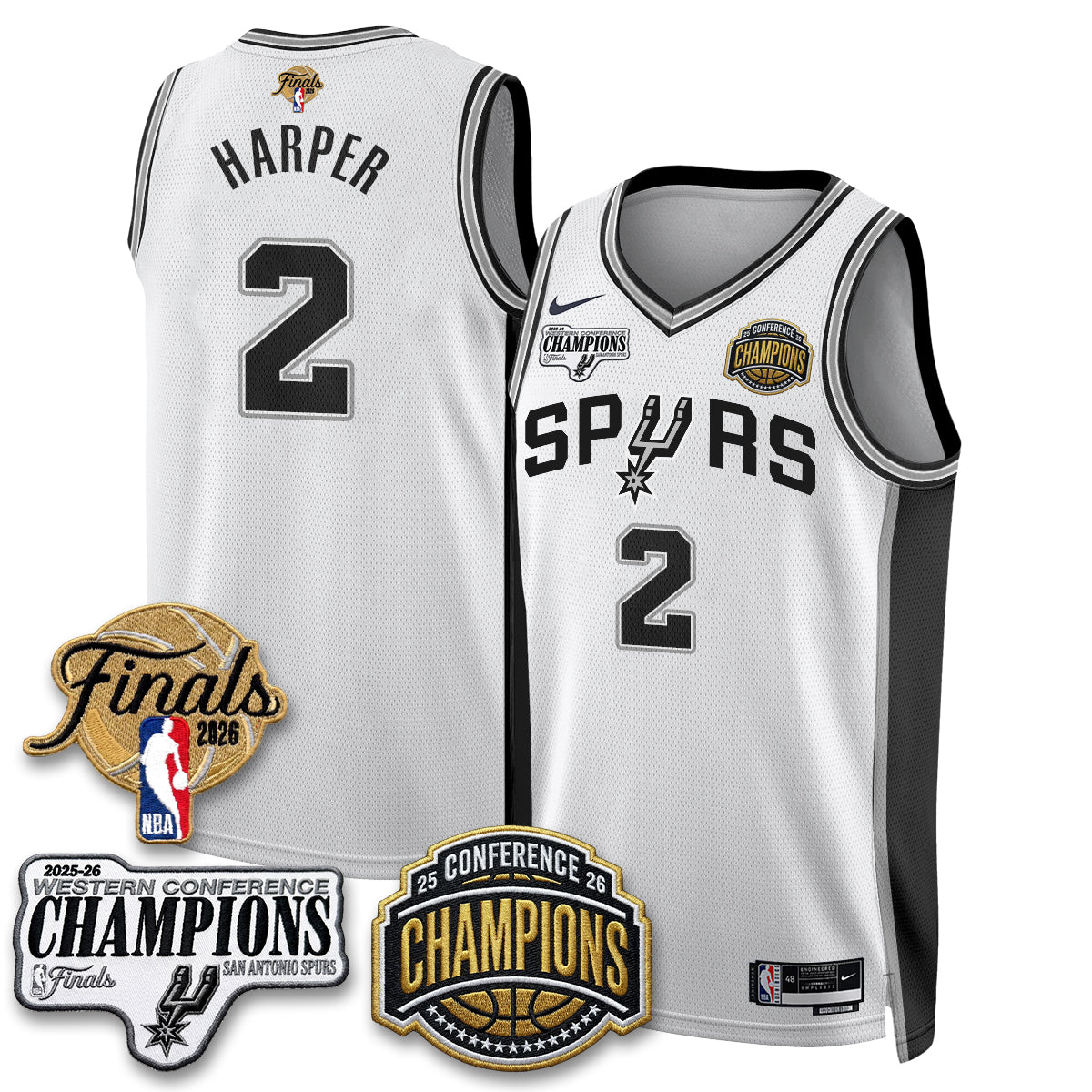 SAS 2026 NBA Western Conference Champions Vapor Jersey - Stitched