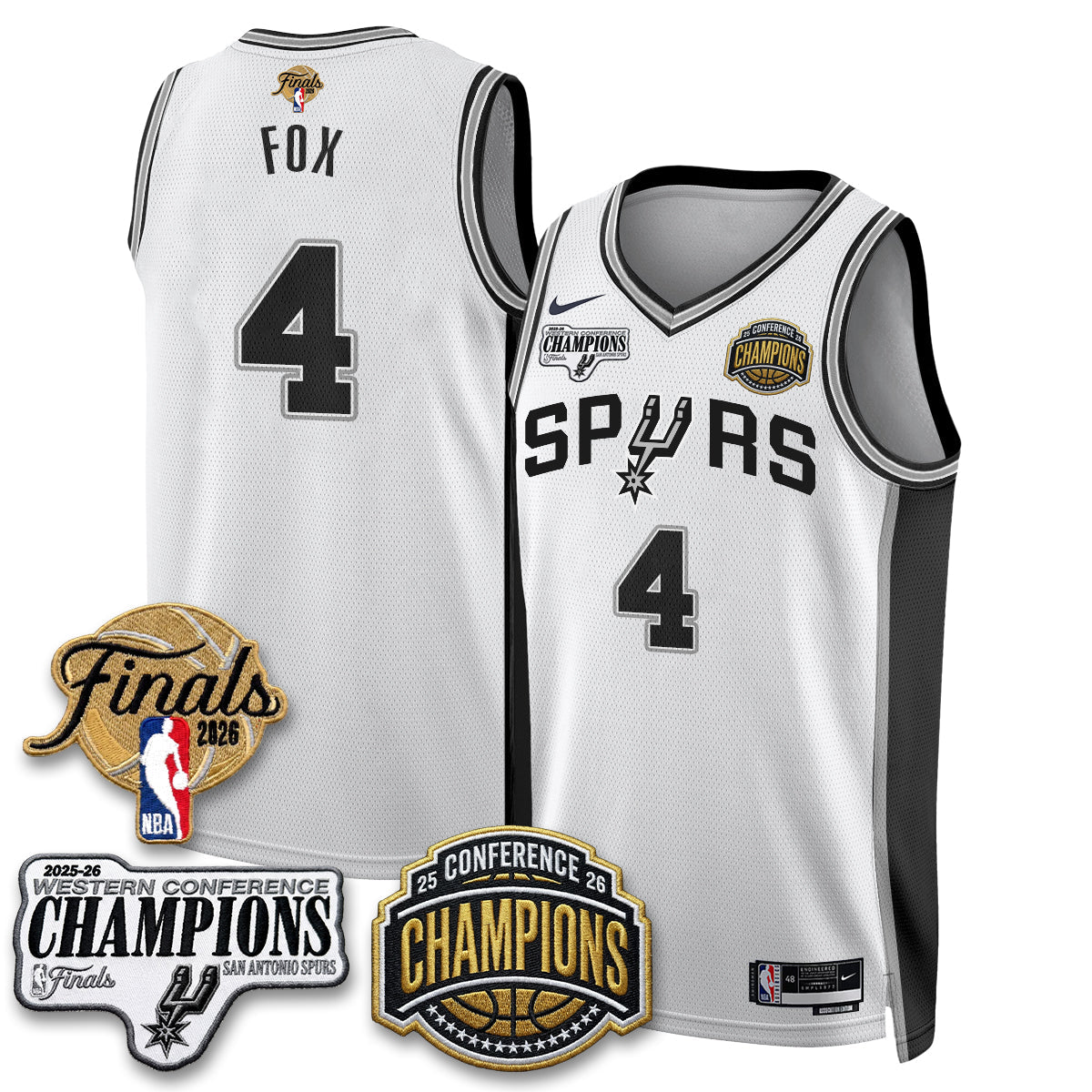 SAS 2026 NBA Western Conference Champions Vapor Jersey - Stitched