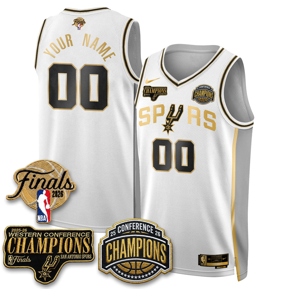 SAS 2026 NBA Western Conference Champions Vapor Special Edition Custom Jersey - Stitched