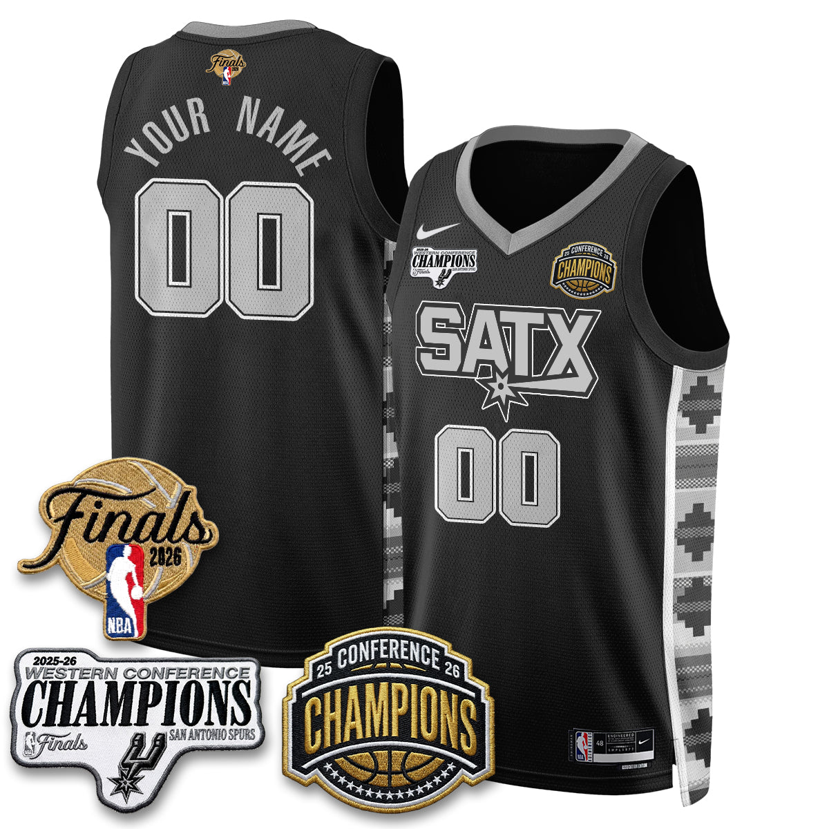 SAS 2026 NBA Western Conference Champions Vapor Custom Jersey - Stitched