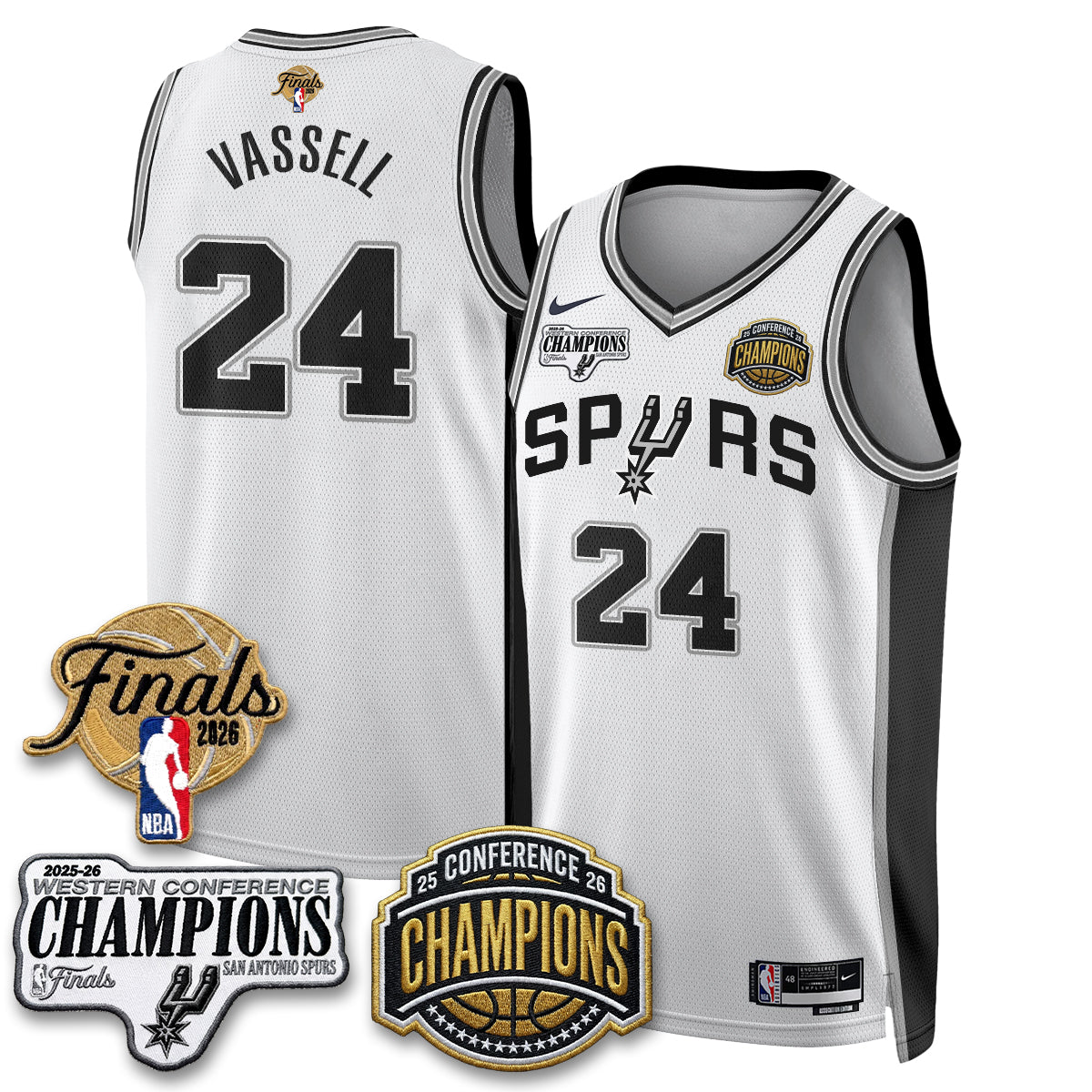 SAS 2026 NBA Western Conference Champions Vapor Jersey - Stitched
