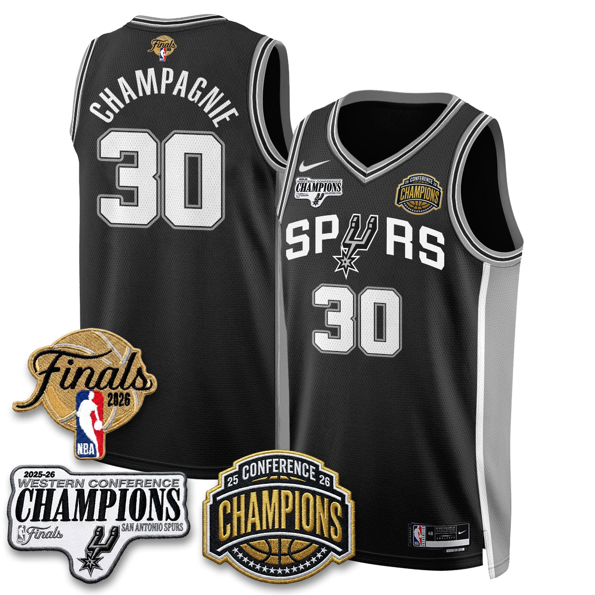 SAS 2026 NBA Western Conference Champions Vapor Jersey - Stitched