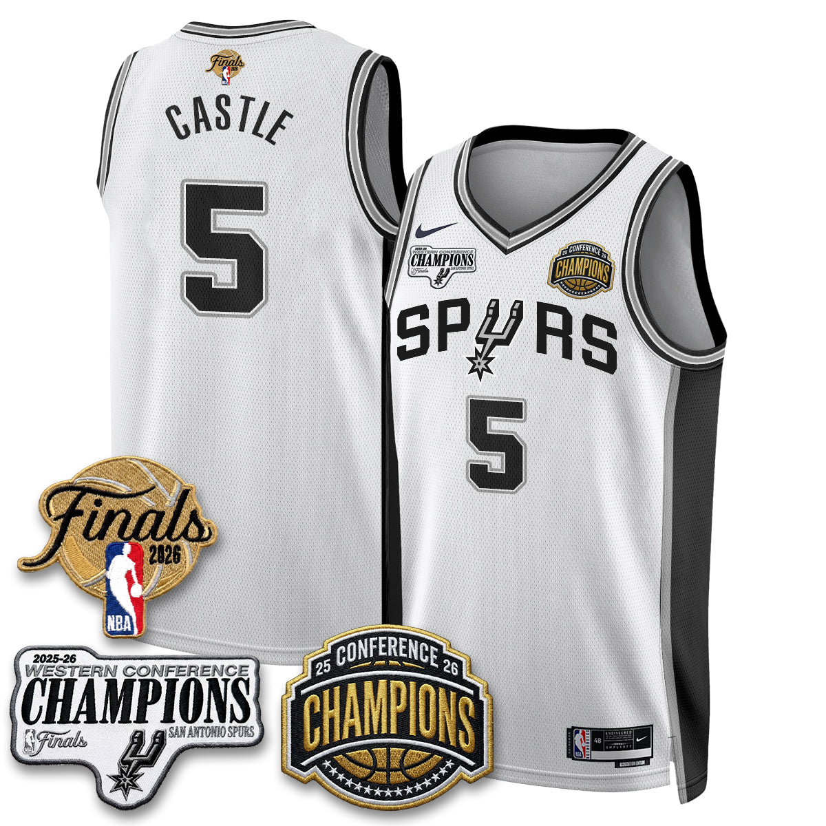 SAS 2026 NBA Western Conference Champions Vapor Jersey - Stitched