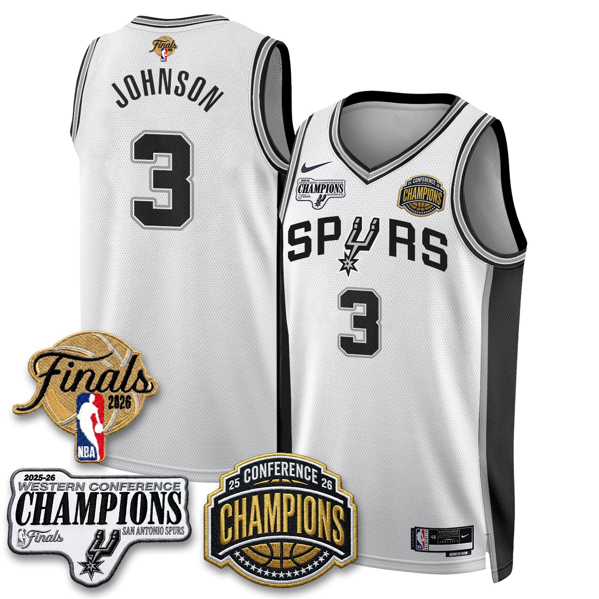 SAS 2026 NBA Western Conference Champions Vapor Jersey - Stitched