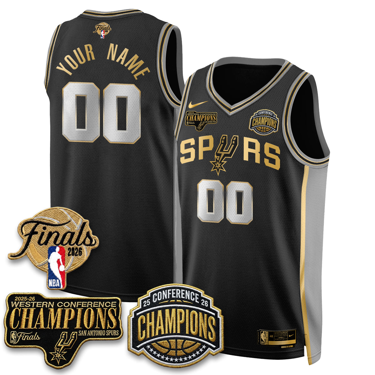 SAS 2026 NBA Western Conference Champions Vapor Special Edition Custom Jersey - Stitched