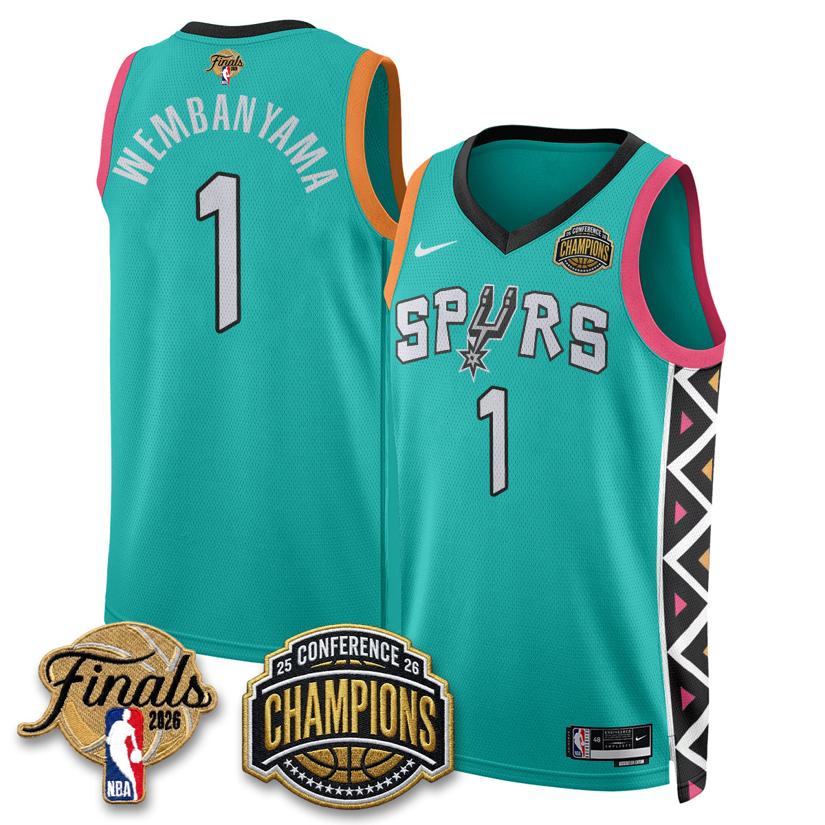 SAS 2026 NBA Western Conference Champions Vapor City Edition Jersey - Stitched