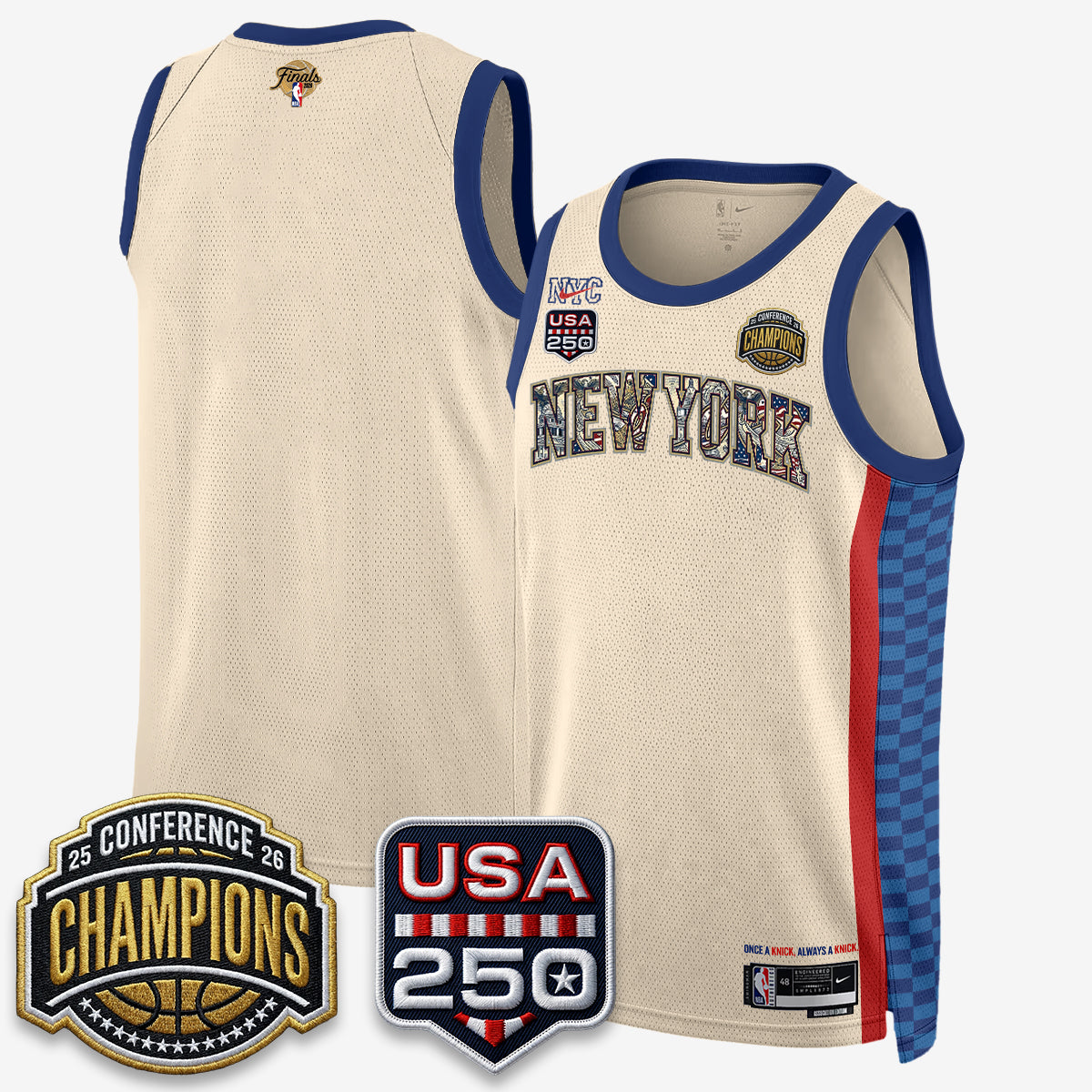 NYK 2026 NBA Eastern Conference Champions x Fourth of July Vapor Jersey - Stitched