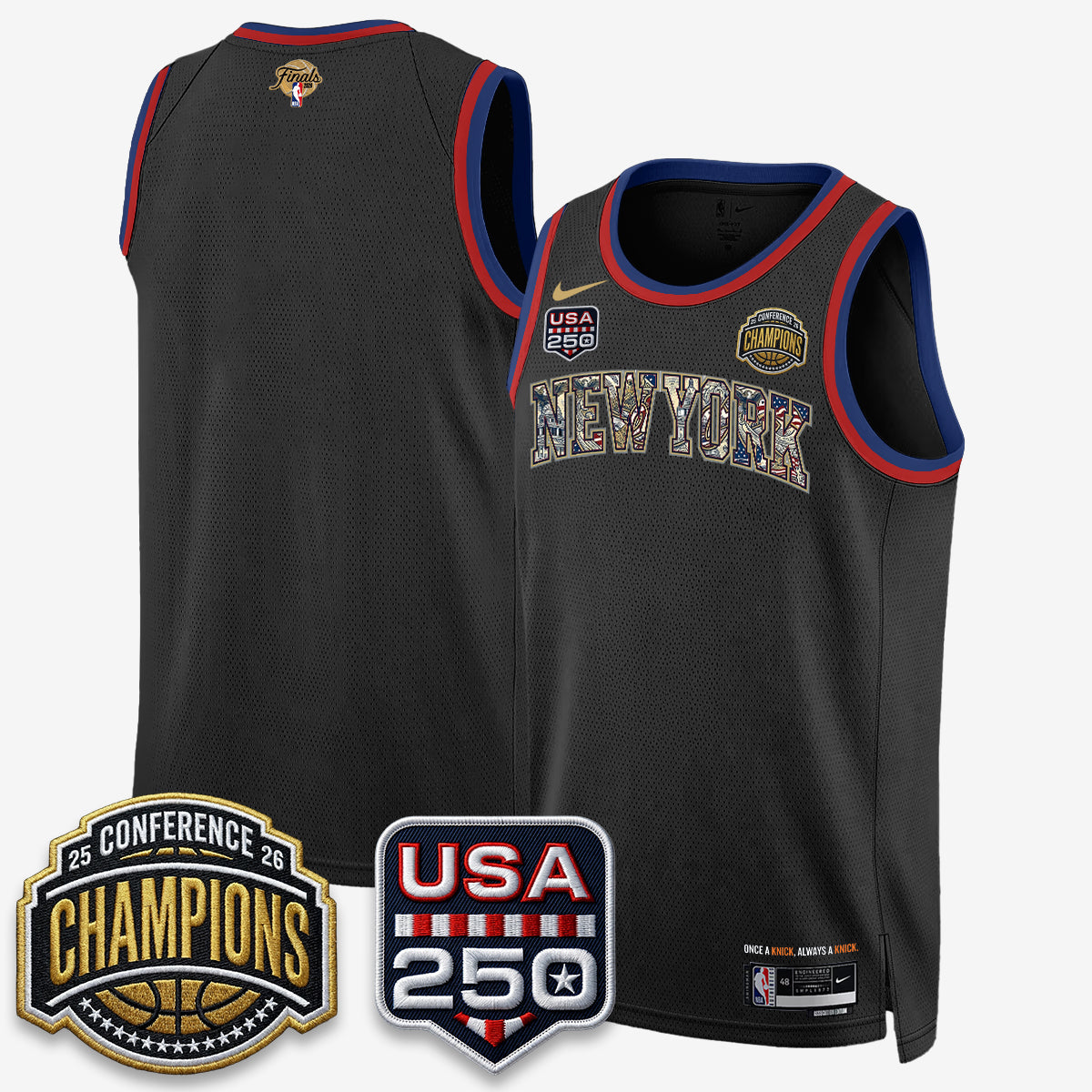 NYK 2026 NBA Eastern Conference Champions x Fourth of July Vapor Jersey - Stitched