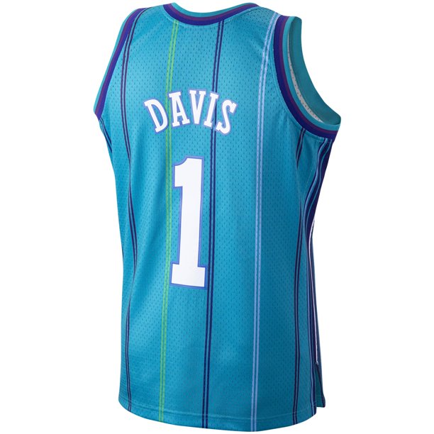 Men’s Baron Davis Charlotte Hornets Teal 1999-2000 Swingman Replica Jersey By Mitchell & Ness