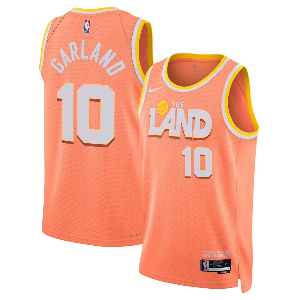 Cleveland Cavaliers 202526 City Edition Swingman Jersey Orange Darius Garland Unisex | RTJ13362