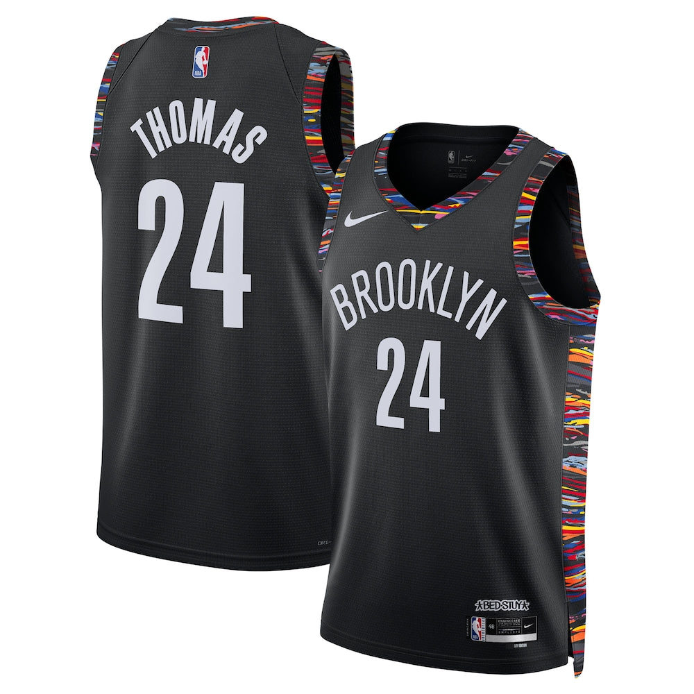 Brooklyn Nets 202526 City Edition Swingman Jersey Black Cam Thomas Unisex | RTJ13358