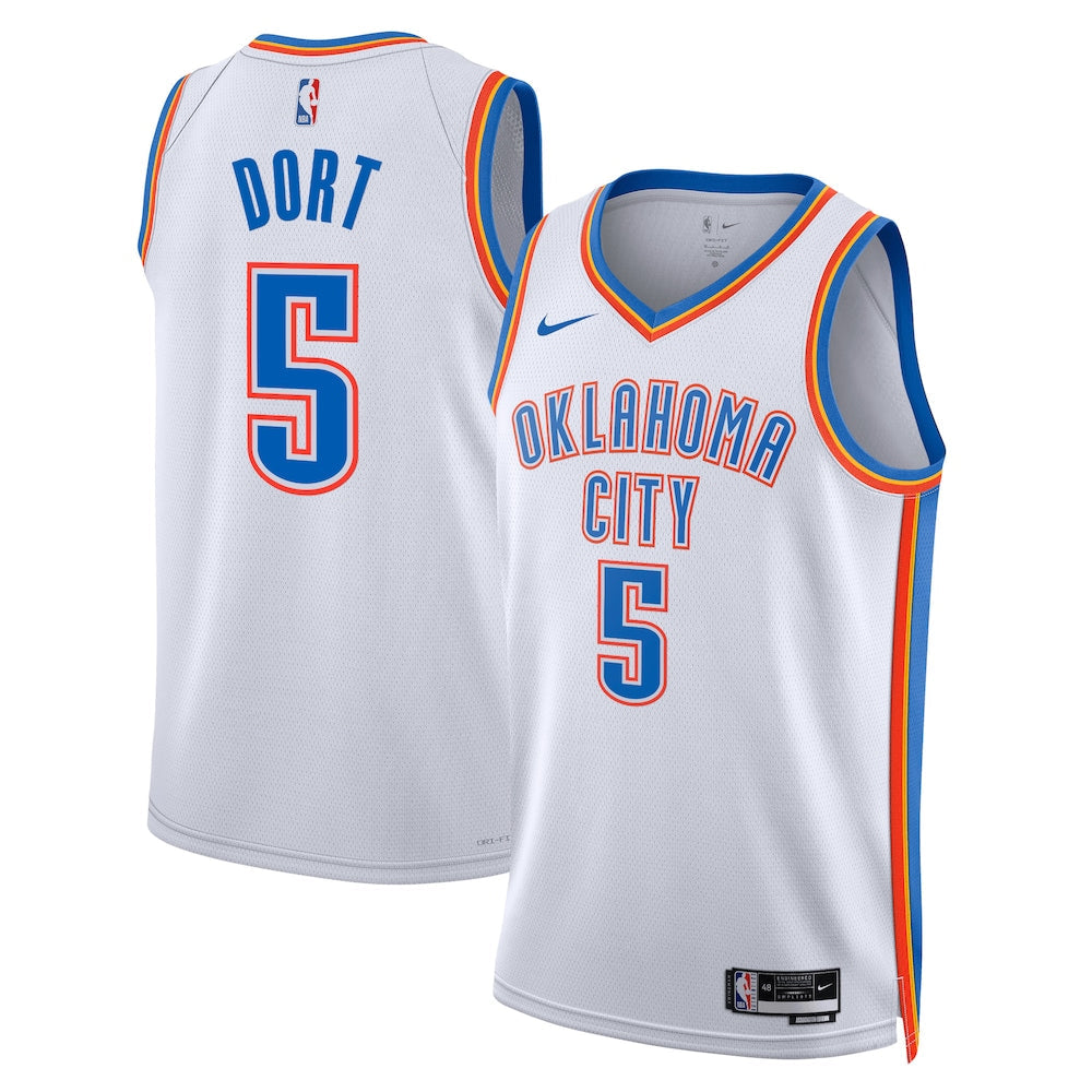 Oklahoma City Thunder Association Edition Swingman Jersey White Luguentz Dort Unisex | RTJ13355