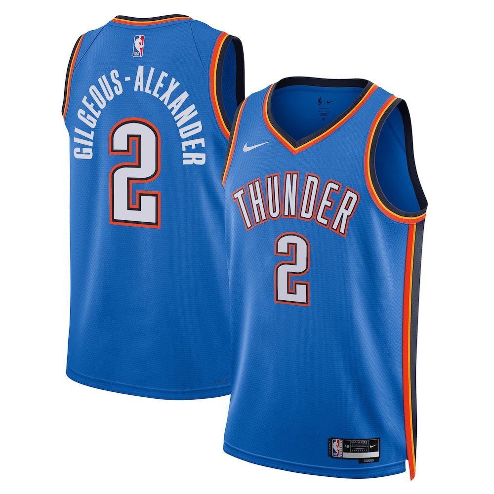 Oklahoma City Thunder Icon Edition Swingman Jersey Blue Shai Gilgeous Alexander Unisex | RTJ13353
