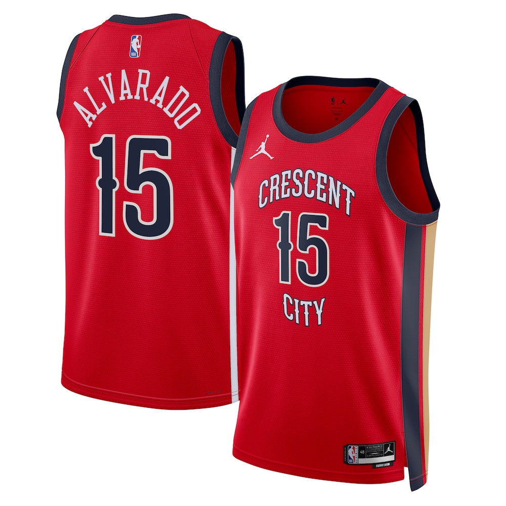 New Orleans Pelicans Jordan Brand Statement Editionswingman Jersey Red Jose Alvarado Unisex | RTJ13345