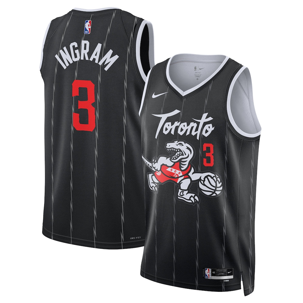 Toronto Raptors 202526 City Edition Swingman Jersey Black Brandon Ingram Unisex | RTJ13308