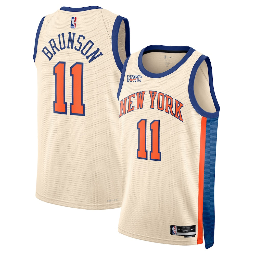 New York Knicks 202526 City Edition Swingman Jersey White Jalen Brunson Unisex | RTJ13306
