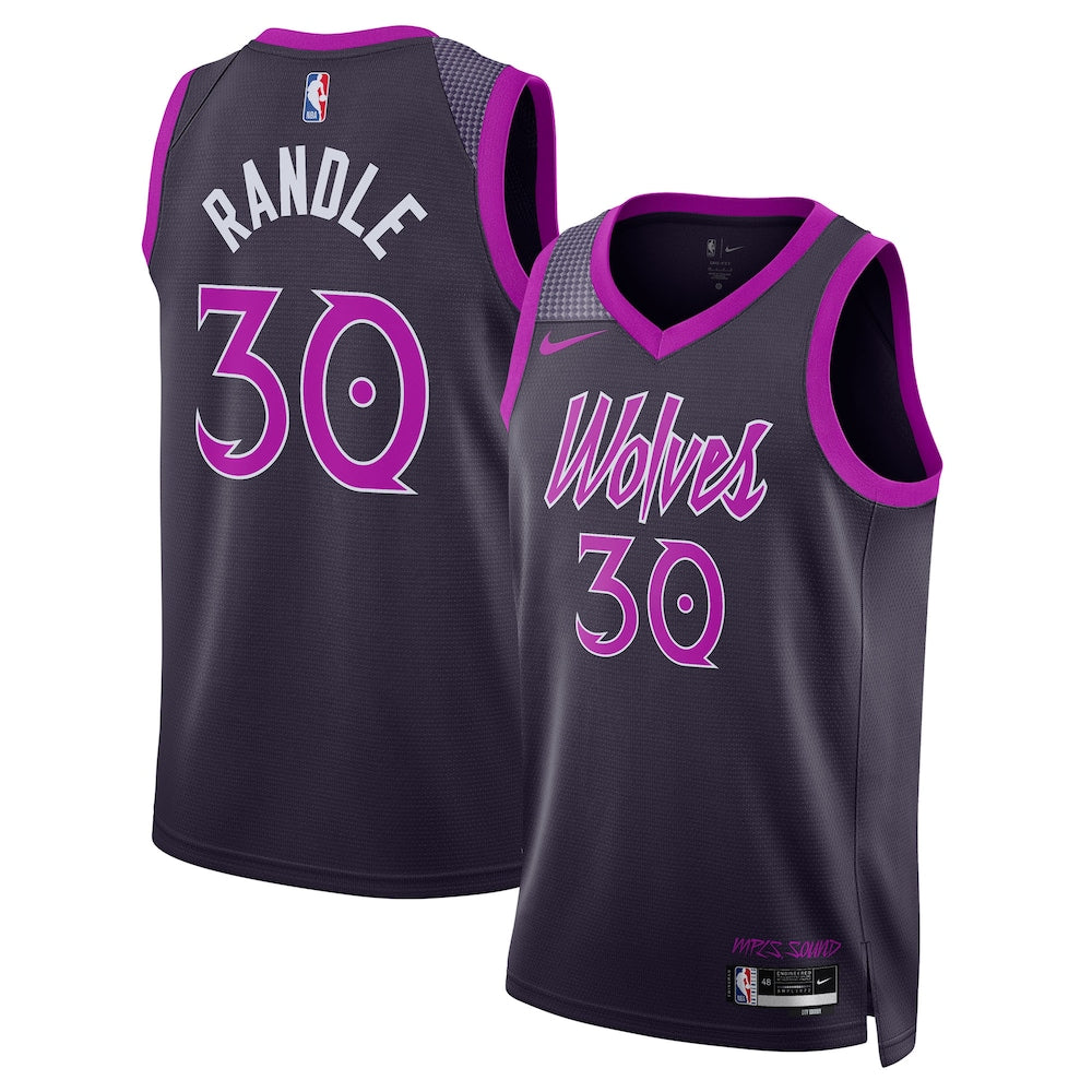Minnesota Timberwolves 202526 City Edition Swingman Jersey Black Julius Randle Unisex | RTJ13322