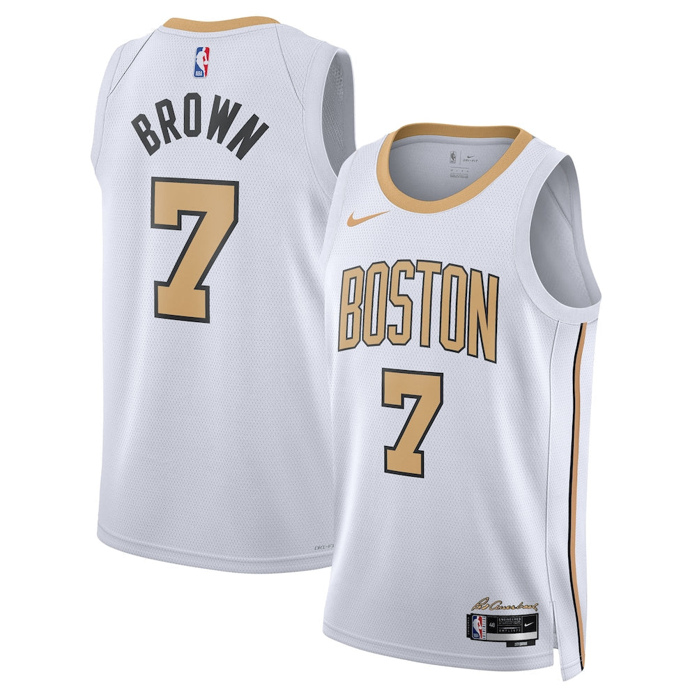 Boston Celtics 202526 City Edition Swingman Jersey White Jaylen Brown Unisex | RTJ13302