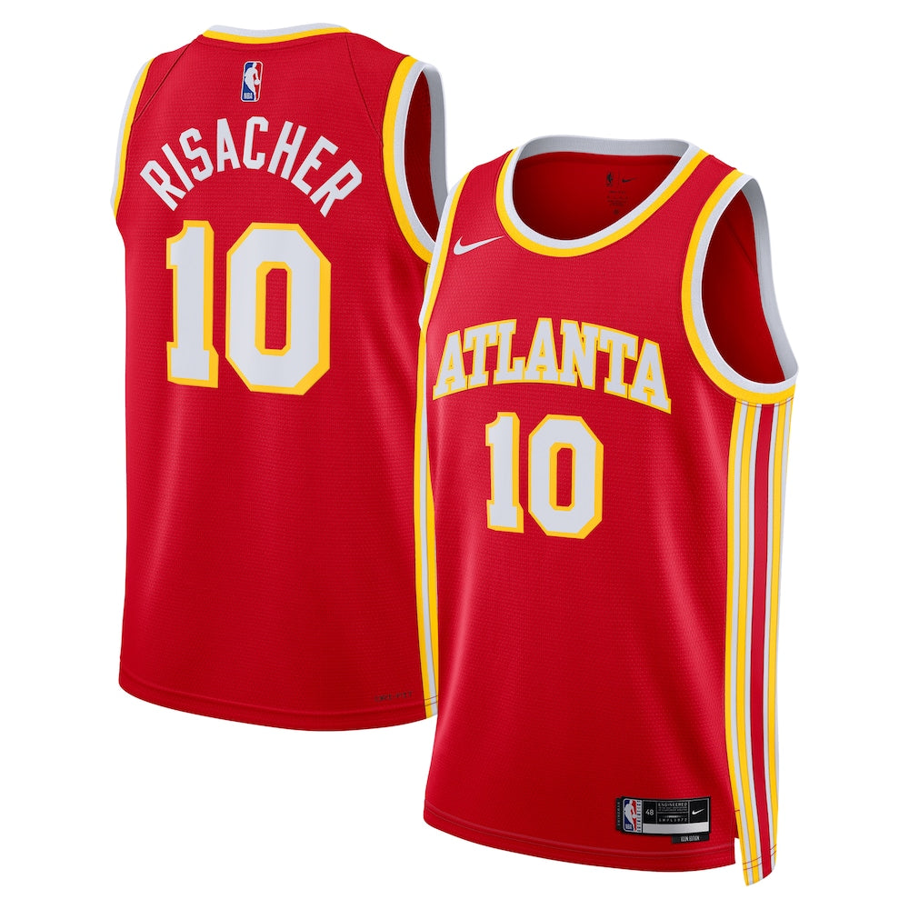 Atlanta Hawks Icon Swingman Jersey Red Zaccharie Risacher Unisex | RTJ13294