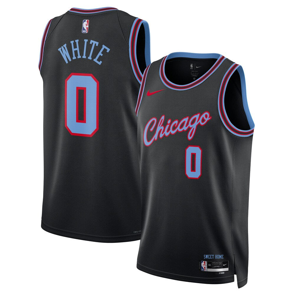 Chicago Bulls 202526 City Edition Swingman Jersey Black Coby White Unisex | RTJ13291