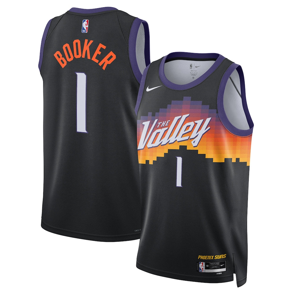 Phoenix Suns 202526 City Edition Swingman Jersey Black Devin Booker Unisex | RTJ13259