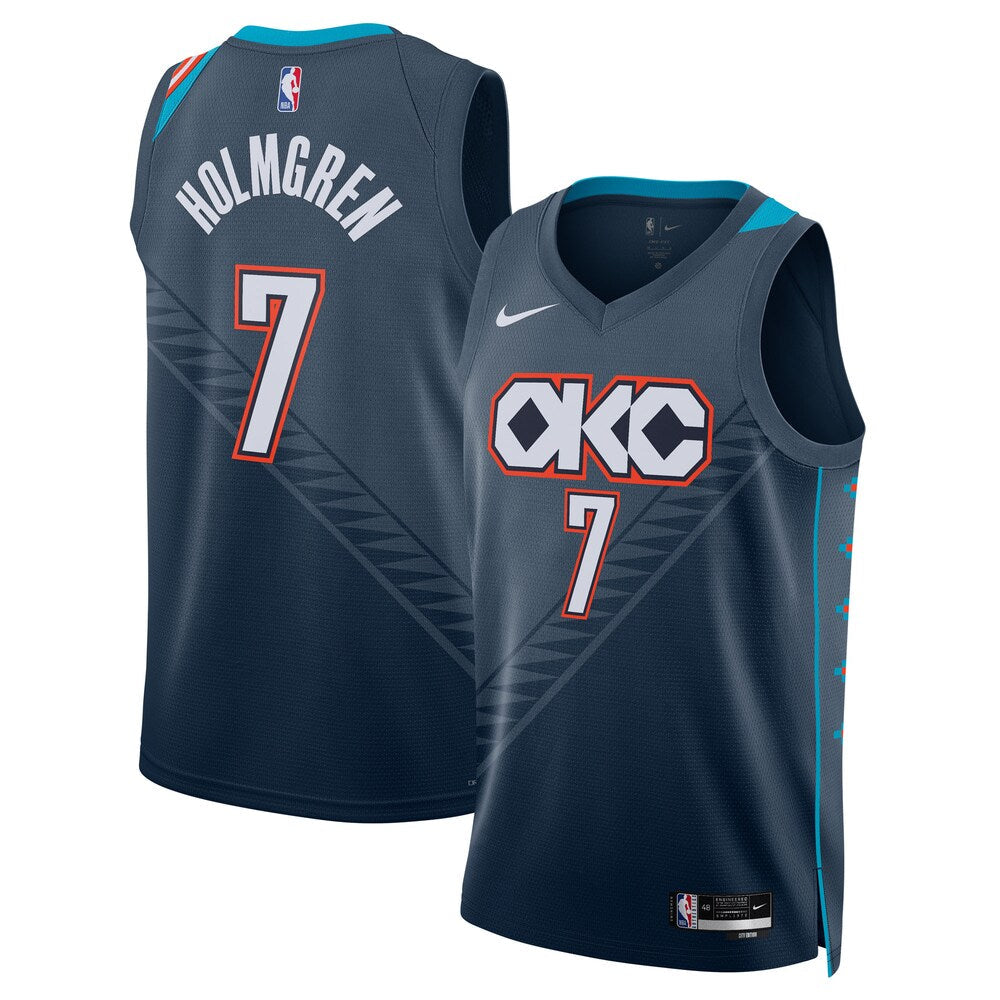 Oklahoma City Thunder 202526 City Edition Swingman Jersey Gray Chet Holmgren Unisex | RTJ13212
