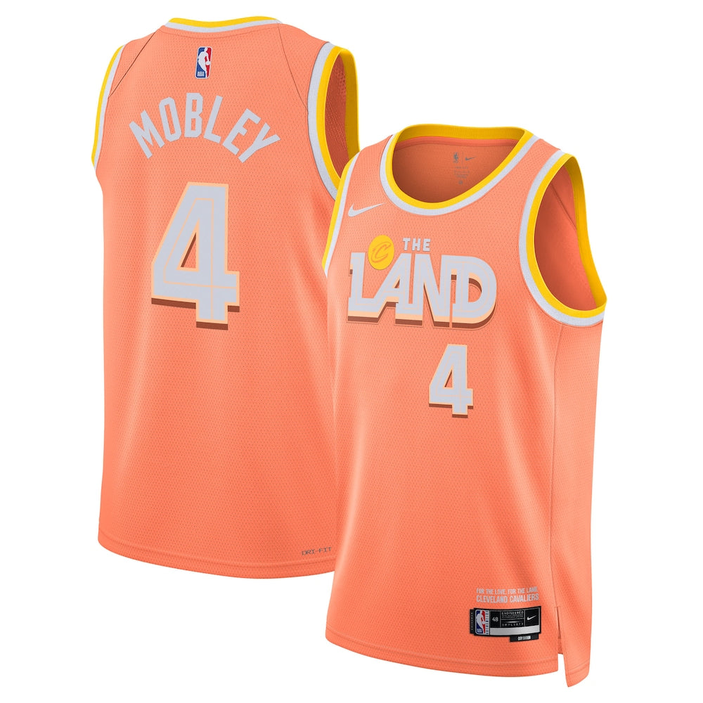 Cleveland Cavaliers 202526 City Edition Swingman Jersey Orange Evan Mobley Unisex | RTJ13215