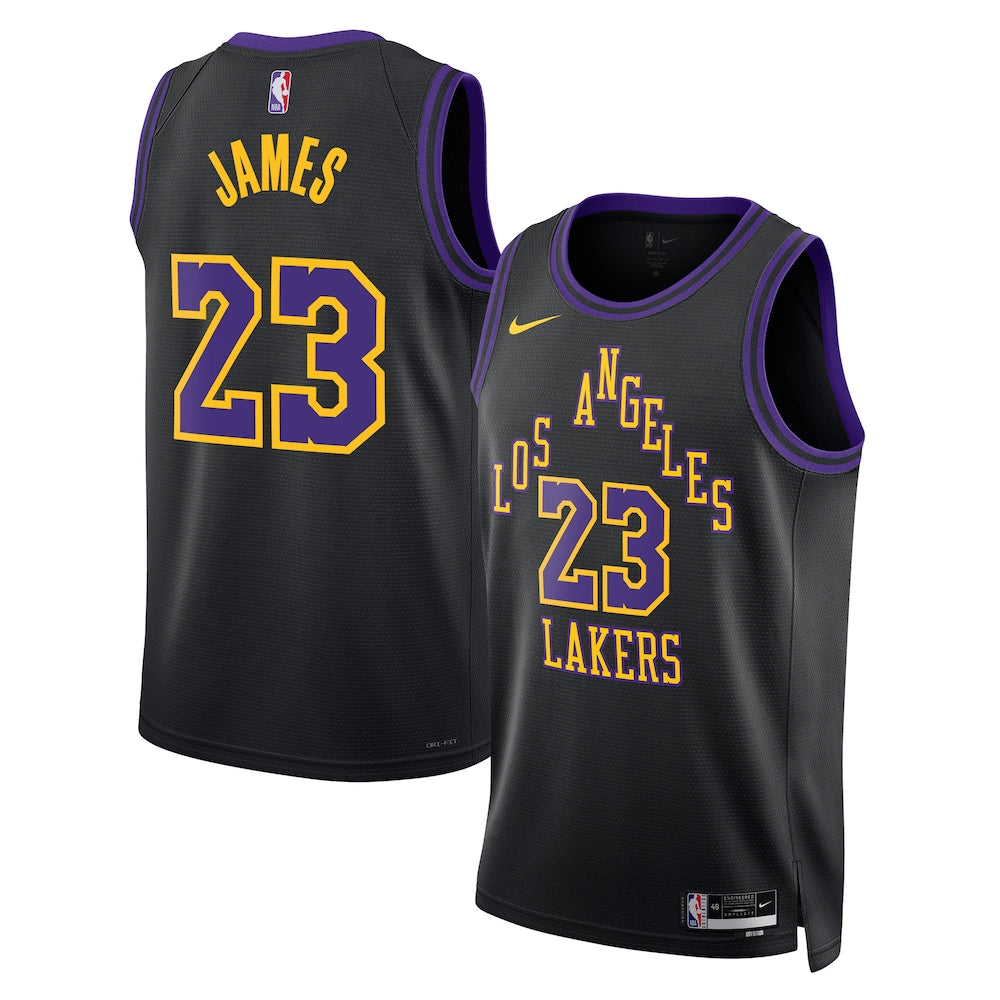 Los Angeles Lakers 202526 City Edition Swingman Jersey Black Lebron James Unisex | RTJ13196