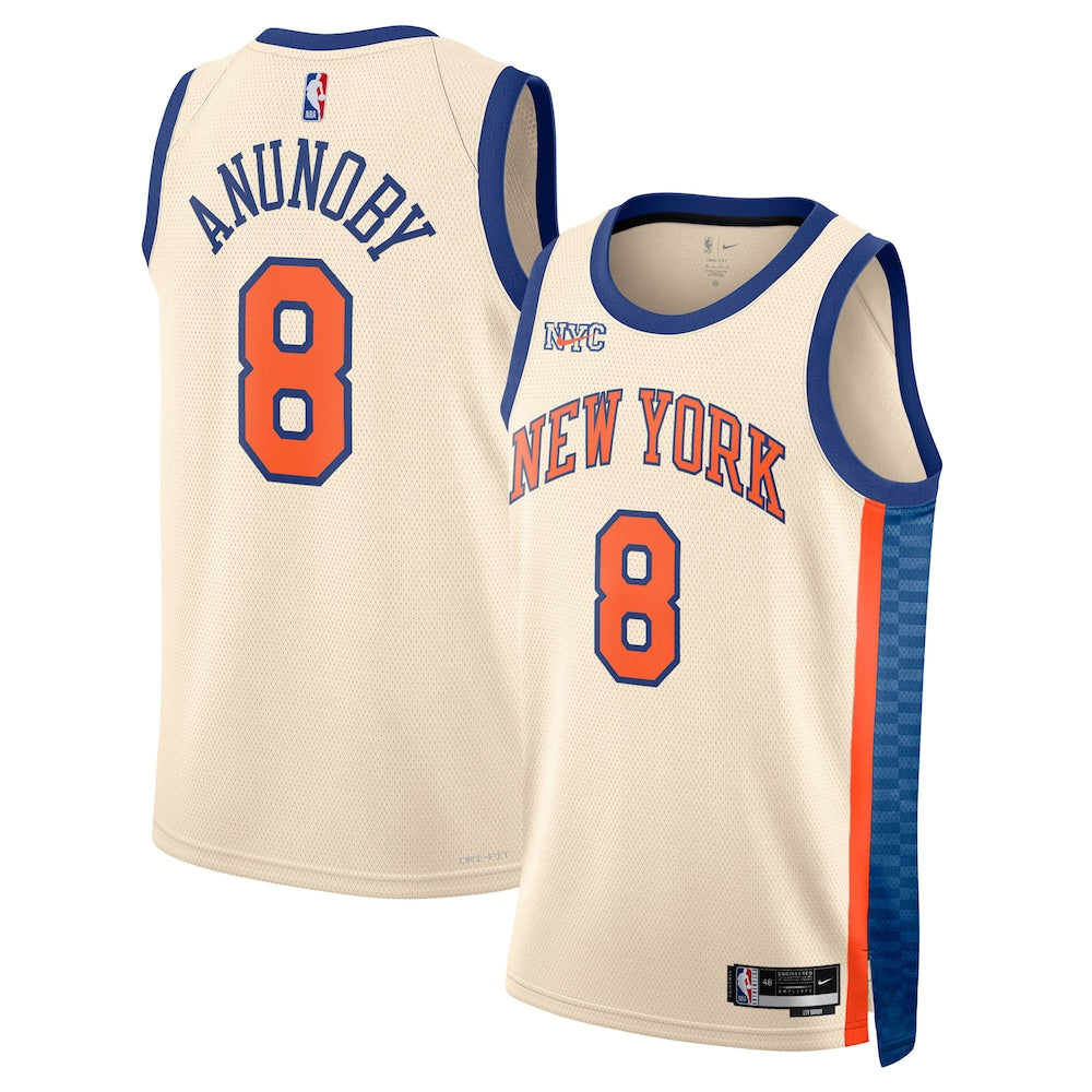 New York Knicks 202526 City Edition Swingman Jersey White Og Anunoby Unisex | RTJ13197