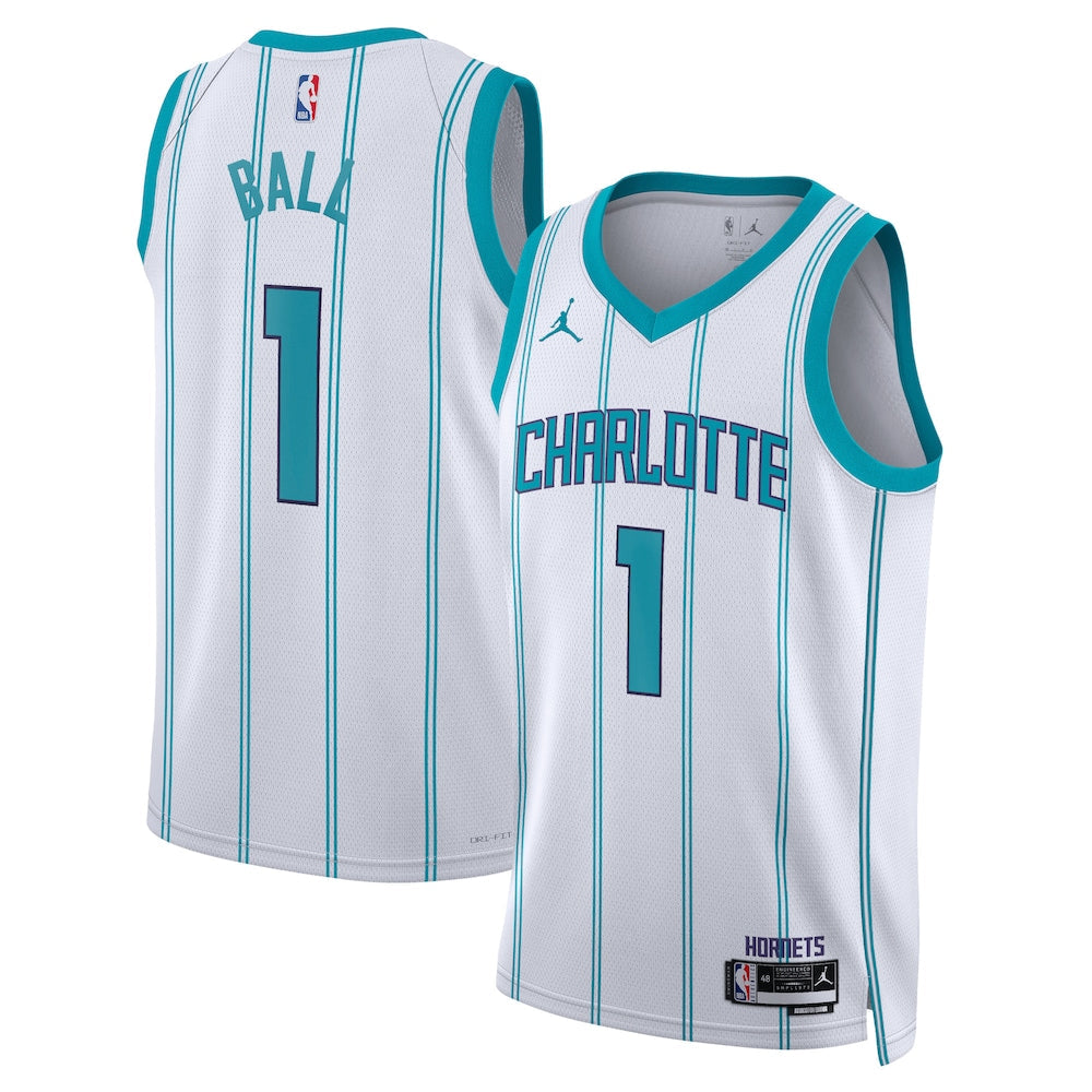 Charlotte Hornets Jordan Brand Association Edition Swingman Jersey White Lamelo Ball Unisex | RTJ13194